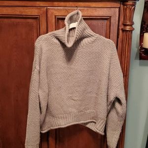 Sage green Turtleneck cropped sweater